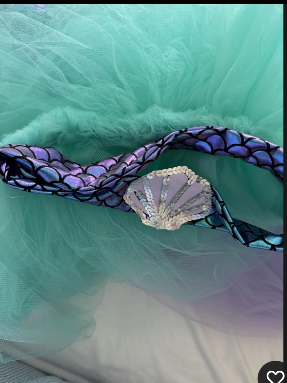 Kids Mermaid Dress Size 8 Luxury Tutu Costume Purple Aqua - Picture 13 of 16